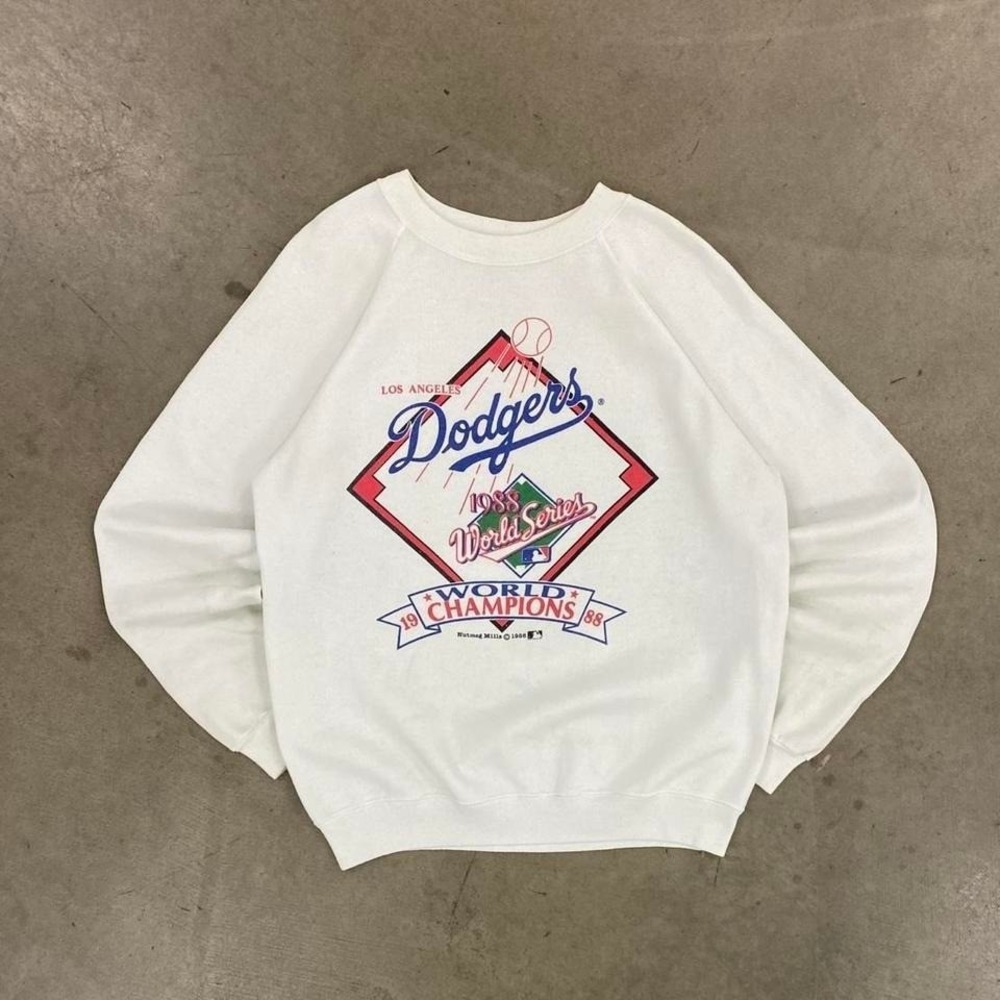 Vintage Los Angeles Dodgers MLB 1988 World Series Champions Crewneck 80s‎ Size L